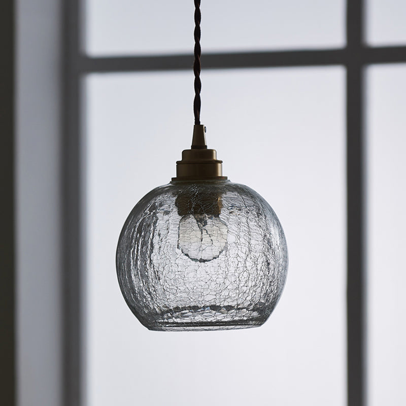 Taavita Kugel Ceiling Light Clear Glass Pendant Light for Living Room, Single