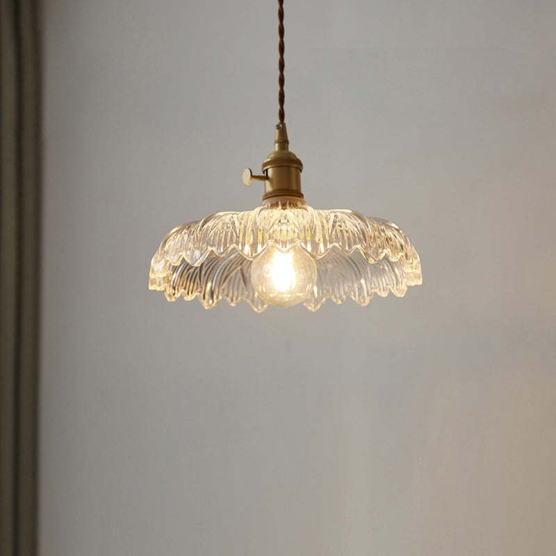 Industrial Glass Pendant Light with Overlapping Edges Ceiling Light Clear for Restaurants