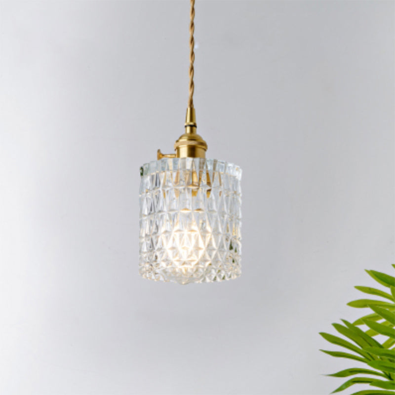 Antique Shaded Pendant Light 1-Light Clear Glass Hanging Light Fixture for Restaurant Clear K Clearhalo 'Ceiling Lights' 'Glass shade' 'Glass' 'Industrial Pendants' 'Industrial' 'Middle Century Pendants' 'Pendant Lights' 'Pendants' 'Tiffany' Lighting' 2216590