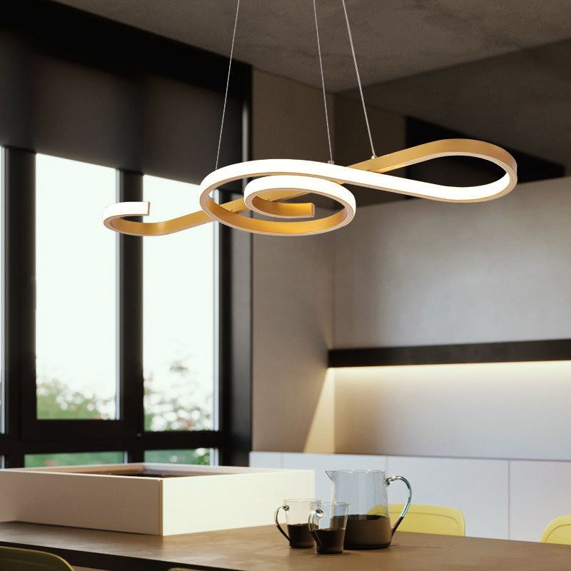 Taavita LED Pendant Light Fixture - Metallic Simplicity Chandelier for Restaurant - Available in Gold, White, and Black