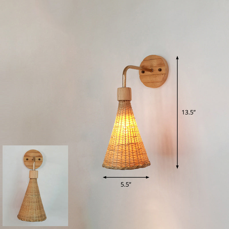 Taavita Handcrafted Corridor Wall Light Fixture - Contemporary Wall Mounted Lamp in Wood, Single-Bulb Design