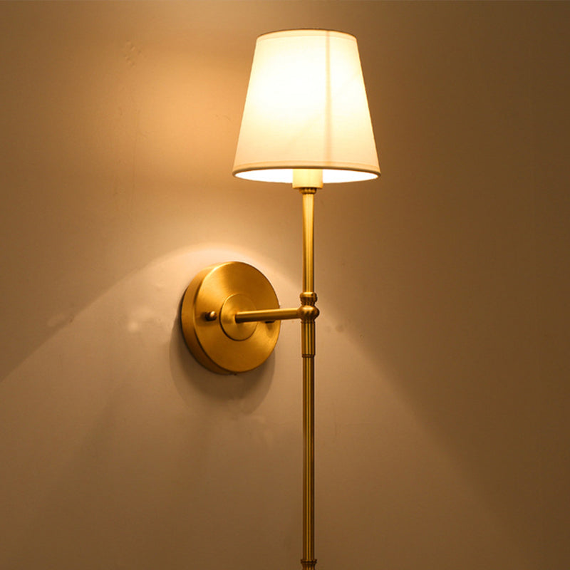 Taavita Stoff Shadow Wall Mount Candle Holder Traditional Corridor Wall Light in Brass