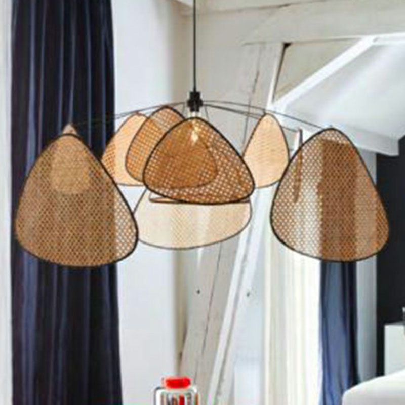 Chinese Handmade Suspension Lighting Rattan 1 Head Living Room Pendant Ceiling Light in Wood Clearhalo 'Ceiling Lights' 'Lighting' 'Pendant Lights' 2248543_3d0b5092-45f9-4fab-b5c6-2132b136bc58