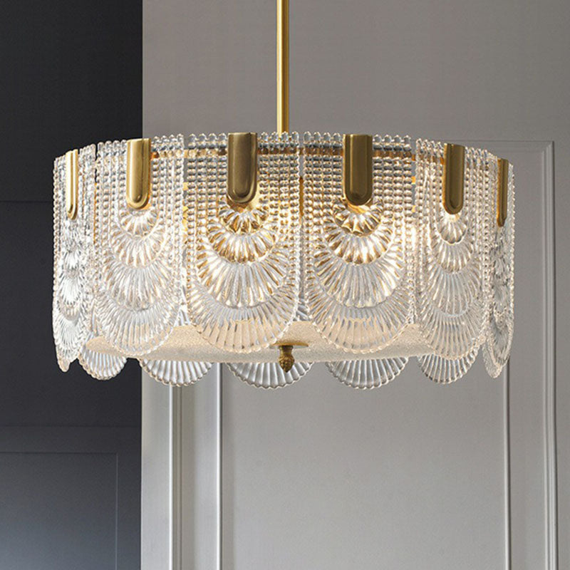 Crystal Pendant with Round Chandelier Hanging Contemporary Brass Hanging Light