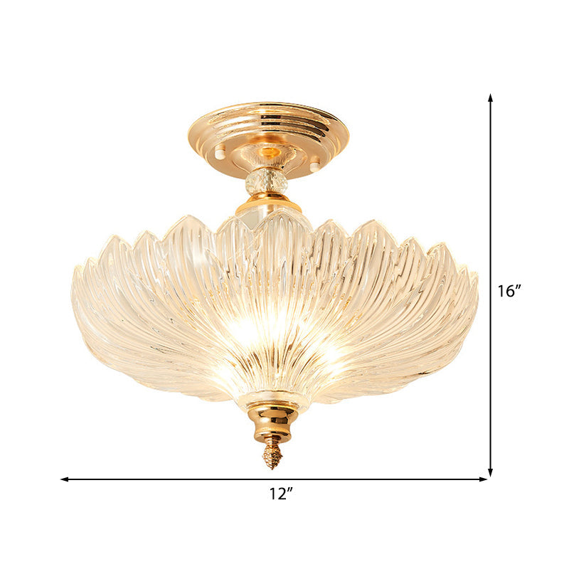 Taavita 3 Light Ceiling Fixture Traditional Crystal, Semi-Flush Lighting for Dining Room, 16"/12" Wide