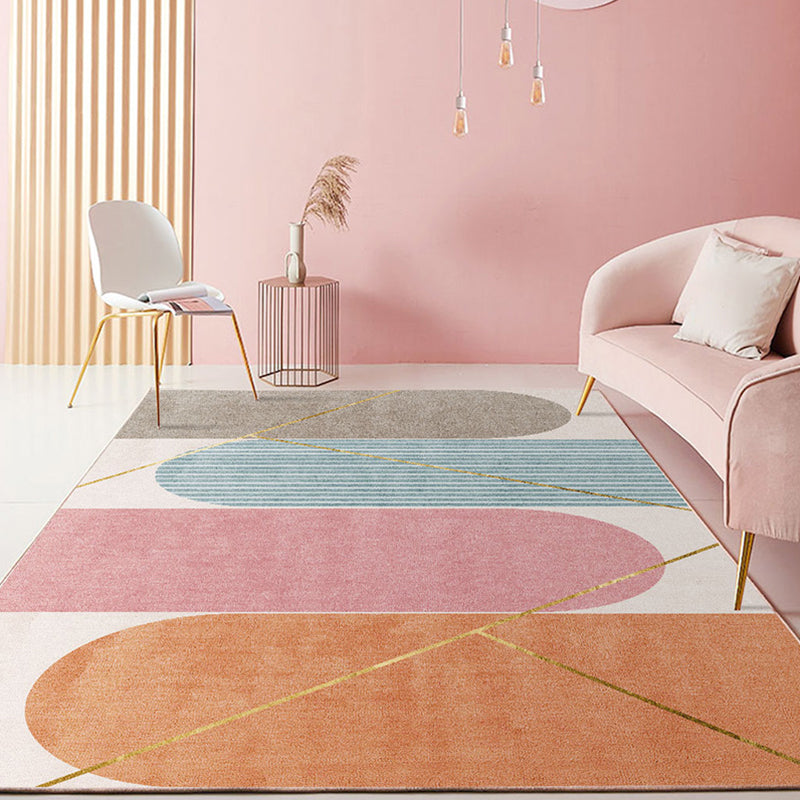 Multi Color Modernist Rug Synthetics Morandi Color Block Abstract Rug Washable Stain Resistant Anti-Slip Rug for Decoration Light Brown Clearhalo 'Area Rug' 'Rug' 2267066