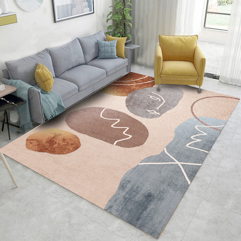 Multi Color Modernist Rug Synthetics Morandi Color Block Abstract Rug Washable Stain Resistant Anti-Slip Rug for Decoration Pink Clearhalo 'Area Rug' 'Rug' 2267072