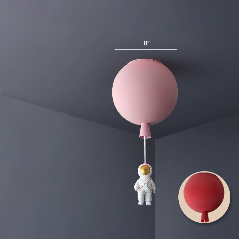 Balloon and Astronaut Ceiling Lamp Kids Acrylic 1 Head Bedroom Pendant Lighting Fixture Clearhalo 'Ceiling Lights' 'Pendant Lights' 'Pendants' Lighting' 2282681