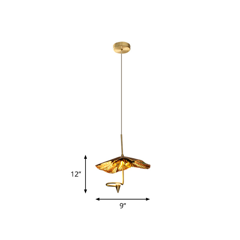 Taavita Metal Drop Pendant Ceiling Light 1 Head in Brass for Dining Room - Hanging Fixture