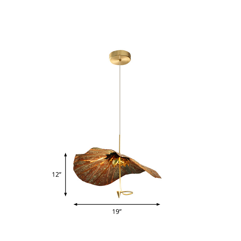 Taavita Metal Drop Pendant Ceiling Light 1 Head in Brass for Dining Room - Hanging Fixture