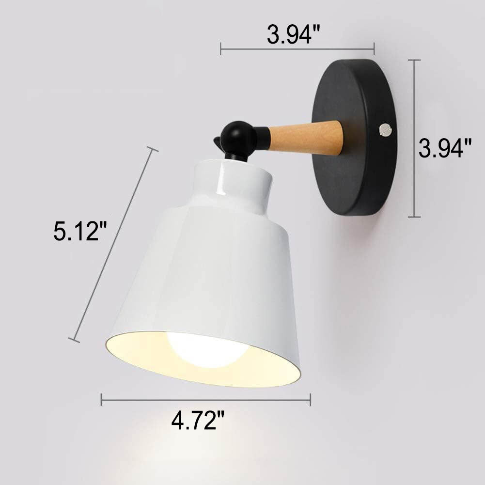 Taavita Simple Macaron Color Solid Wood 1-Light Wall Lamp