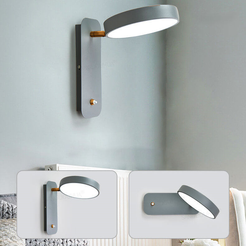 Taavita Simple Round Swivel LED Wall Lamp with Switch