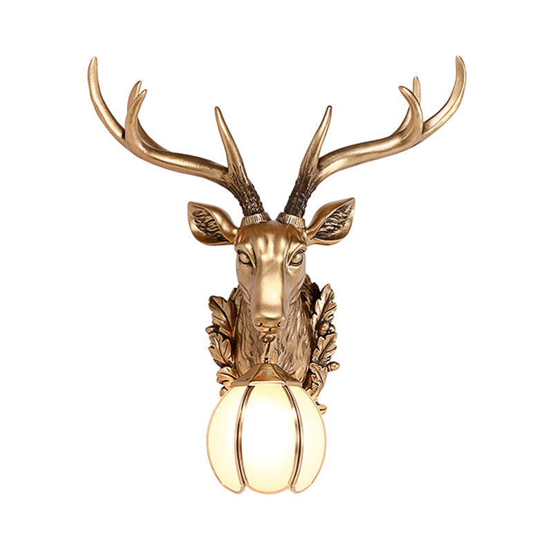 Taavita Deer Head Shaped Wall Lamp Sconce Light Country Resin 17"/25" W 1 Light Indoor Mount Lighting