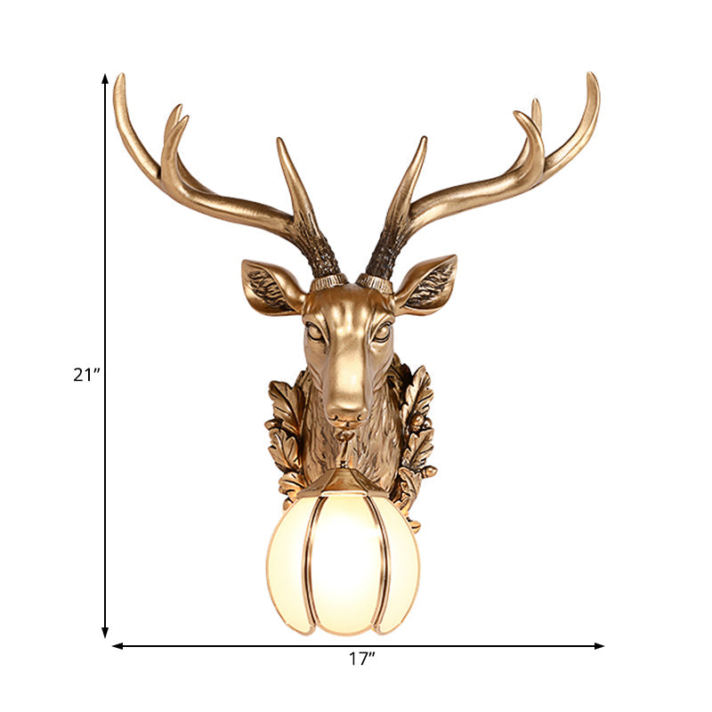 Taavita Deer Head Shaped Wall Lamp Sconce Light Country Resin 17"/25" W 1 Light Indoor Mount Lighting