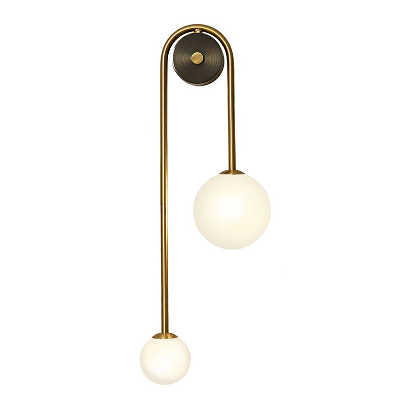 Taavita Postmodern 2-Head Metal Wall Lights with Opal Glass Ball Shade