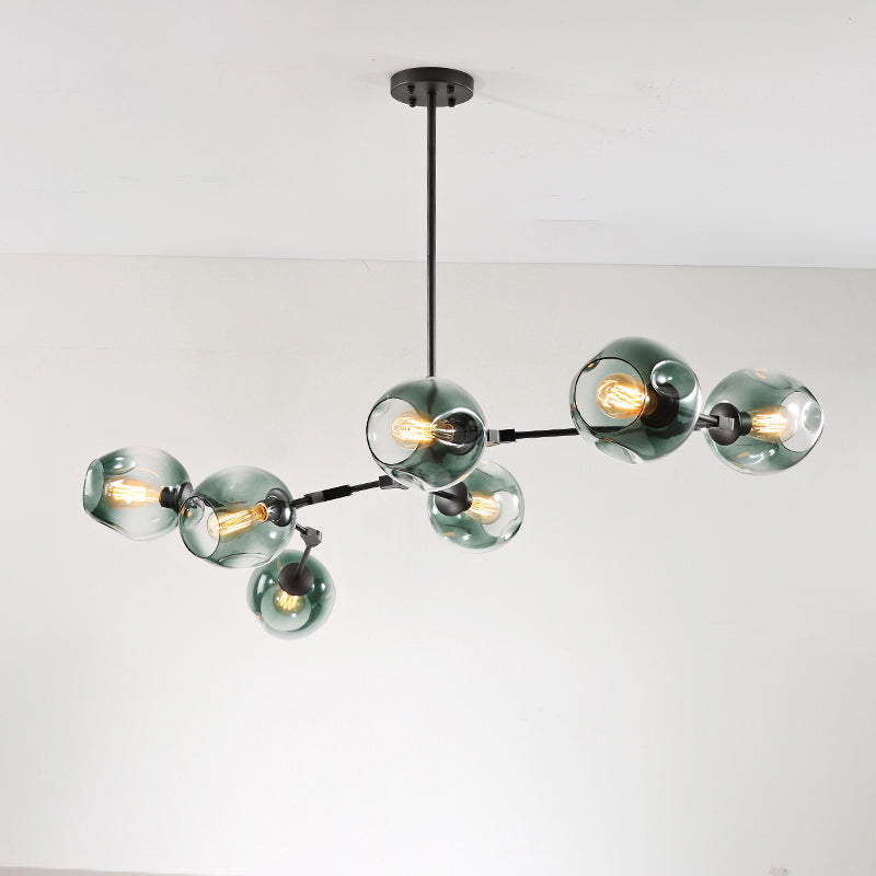 Molecule Dimpled Glass Pendant Lamp Designer Style Chandelier Light for Living Room Clearhalo 'Ceiling Lights' 'Chandeliers' 'Modern Chandeliers' 'Modern' Lighting' 2357220