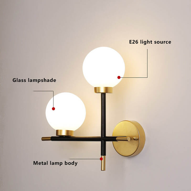 Taavita Minimalist 1/2 Light Magic Bean Glass Wall Lamp