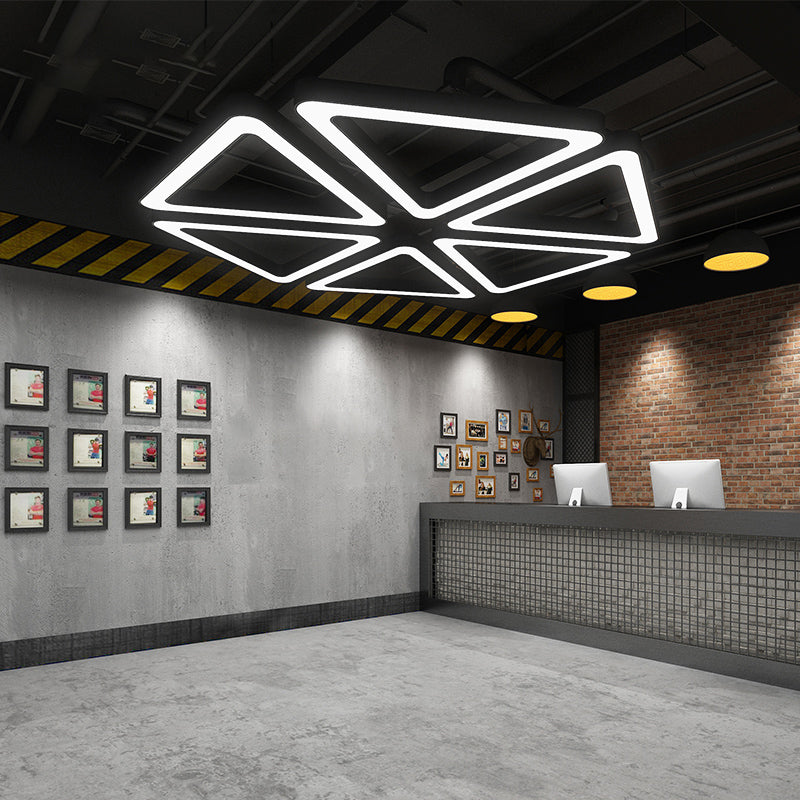 Modern Metal LED Ceiling Light in the Gym, Black, with Chandelier Lighting