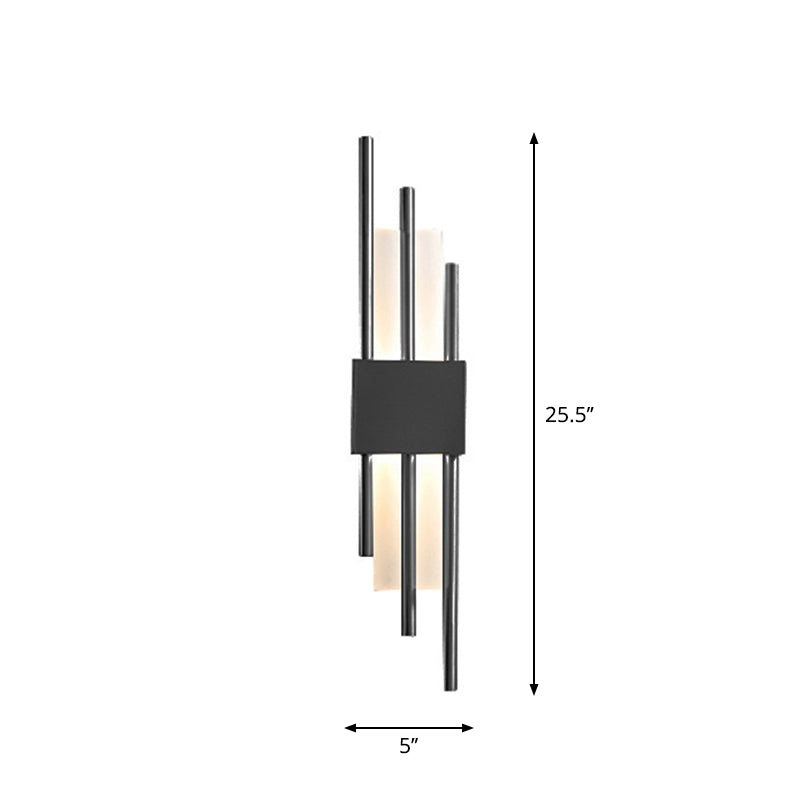 Postmodern Style Rod Shaped Wall Light Acrylic Stairway LED Sconce Light Fixture 2.0 Gold Clearhalo 'Cast Iron' 'Glass' 'Industrial' 'Modern wall lights' 'Modern' 'Tiffany' 'Traditional wall lights' 'Wall Lamps & Sconces' 'Wall Lights' Lighting' 2384920