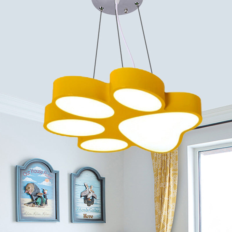 Doggy Paw Bathroom Pendant Lamp Acrylic Cartoon LED Hanging Light Blue Clearhalo 'Ceiling Lights' 'Pendant Lights' 'Pendants' Lighting' 240073_fc942200-e8c2-4cd1-8825-91ef710662b9