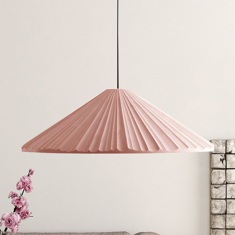 Nordic Style Fold Cone Pendant Light 1 Head Resin Hanging Light for Cafe Restaurant Clearhalo 'Ceiling Lights' 'Pendant Lights' 'Pendants' Lighting' 182679