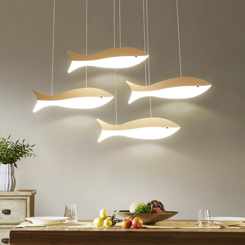 White Fish Cluster Pendant Light Artistic Acrylic LED Ceiling Hang Lamp for Restaurant Clearhalo 'Art Deco Pendants' 'Cast Iron' 'Ceiling Lights' 'Ceramic' 'Crystal' 'Industrial Pendants' 'Industrial' 'Metal' 'Middle Century Pendants' 'Pendant Lights' 'Pendants' 'Tiffany' Lighting' 2415599