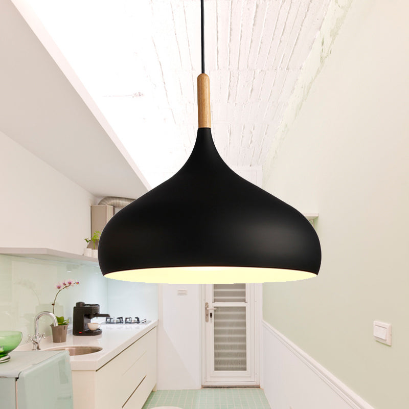 Teardrop Pendant Lighting in Nordic Metal - Black/White/Gold Hanging Light (9.5"/12.5"/14")