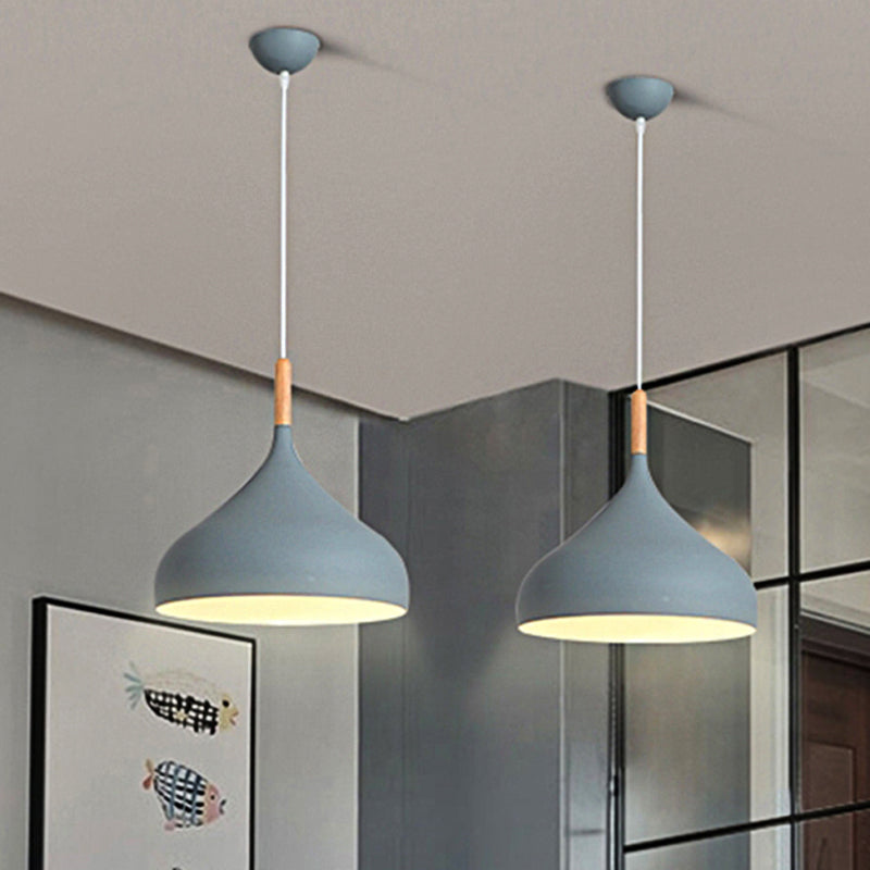 Teardrop Pendant Lighting in Nordic Metal - Black/White/Gold Hanging Light (9.5"/12.5"/14")