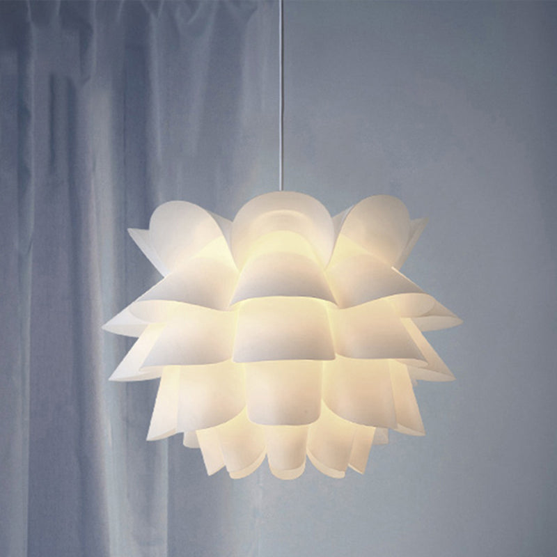 15"/18"/20.5" Wide White Lotus Hanging Ceiling Lamp Modern 1 Light Acrylic Pendant Ceiling Light Clearhalo 'Ceiling Lights' 'Modern Pendants' 'Modern' 'Pendant Lights' 'Pendants' Lighting' 118510