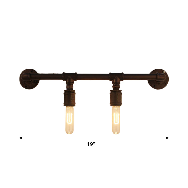 Taavita Black Wall Light with Straight Tube, 2/4/6 Lamps, Industrial Wall Sconce for Living Room