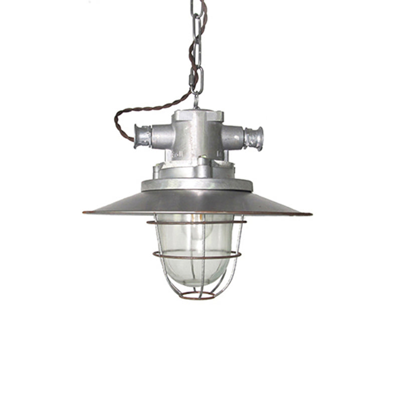 Silver Cage Pendant Light Steampunk Style Metal 1 Bulb Pub Ceiling Light Fixture Clearhalo 'Art Deco Pendants' 'Cast Iron' 'Ceiling Lights' 'Ceramic' 'Crystal' 'Industrial Pendants' 'Industrial' 'Metal' 'Middle Century Pendants' 'Pendant Lights' 'Pendants' 'Tiffany' Lighting' 2460333