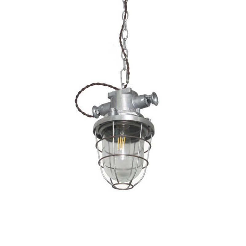 Silver Cage Pendant Light Steampunk Style Metal 1 Bulb Pub Ceiling Light Fixture Clearhalo 'Art Deco Pendants' 'Cast Iron' 'Ceiling Lights' 'Ceramic' 'Crystal' 'Industrial Pendants' 'Industrial' 'Metal' 'Middle Century Pendants' 'Pendant Lights' 'Pendants' 'Tiffany' Lighting' 2460331