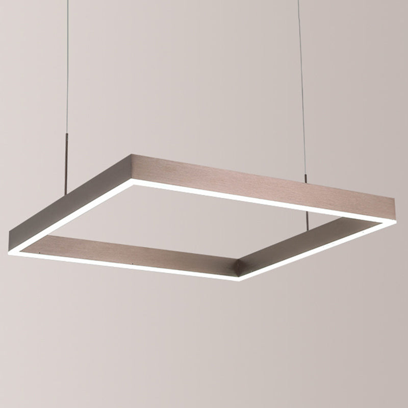 Square Acrylic Pendant Ceiling Light Modern Light Coffee LED Chandelier Lighting Fixture Clearhalo 'Ceiling Lights' 'Chandeliers' 'Modern Chandeliers' 'Modern' Lighting' 2460377