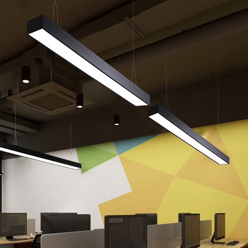 Minimalist Linear LED Ceiling Pendant Light Aluminum Office Taavita