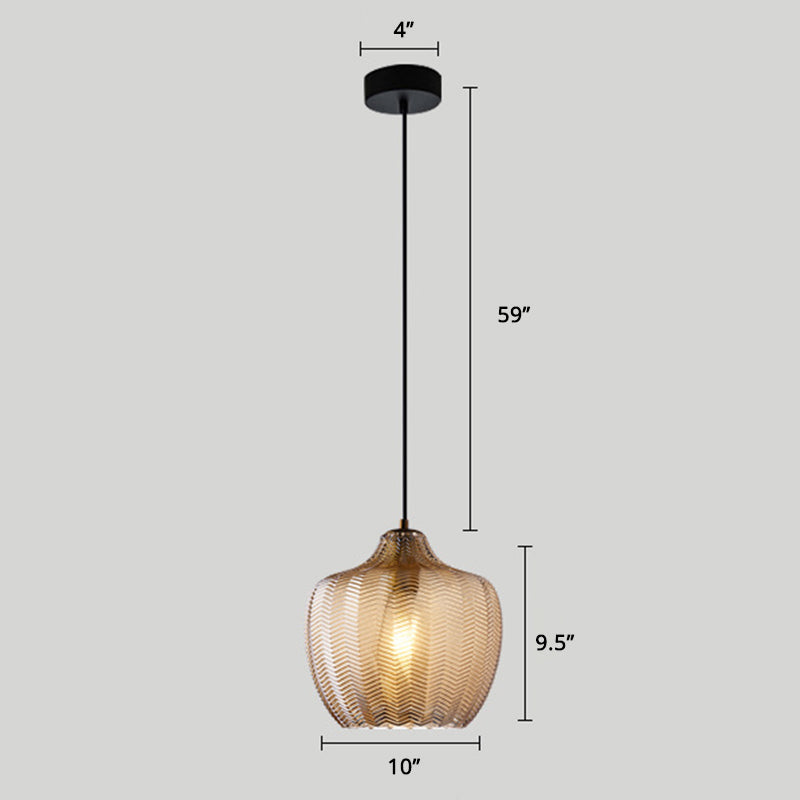 Taavita Nordic Style Glass Hat Lamp Single Pendant Ceiling Light for Dining Room