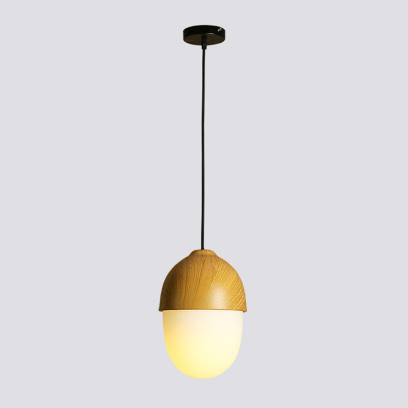 Beige Taavita Pendant 1 Head Light Simple Style Wooden Ceiling Hanging for Restaurant