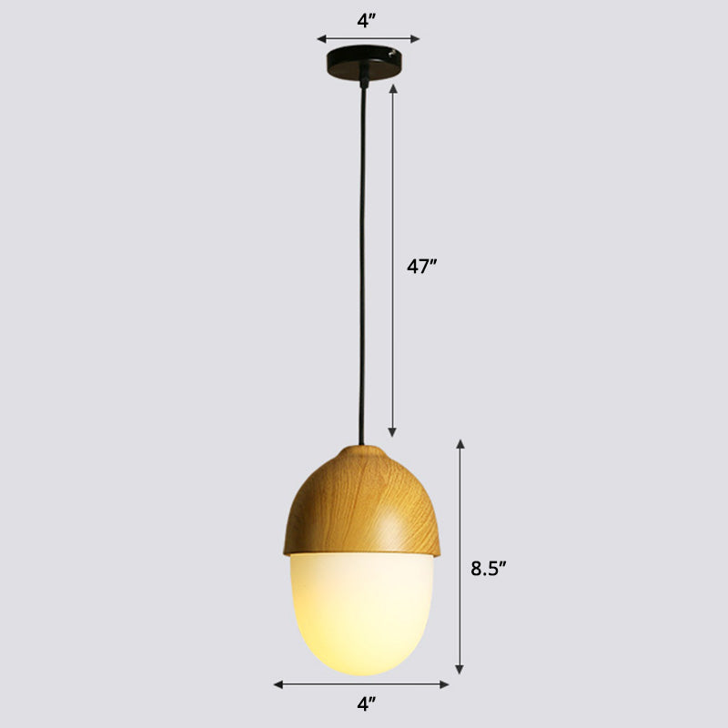 Beige Taavita Pendant 1 Head Light Simple Style Wooden Ceiling Hanging for Restaurant