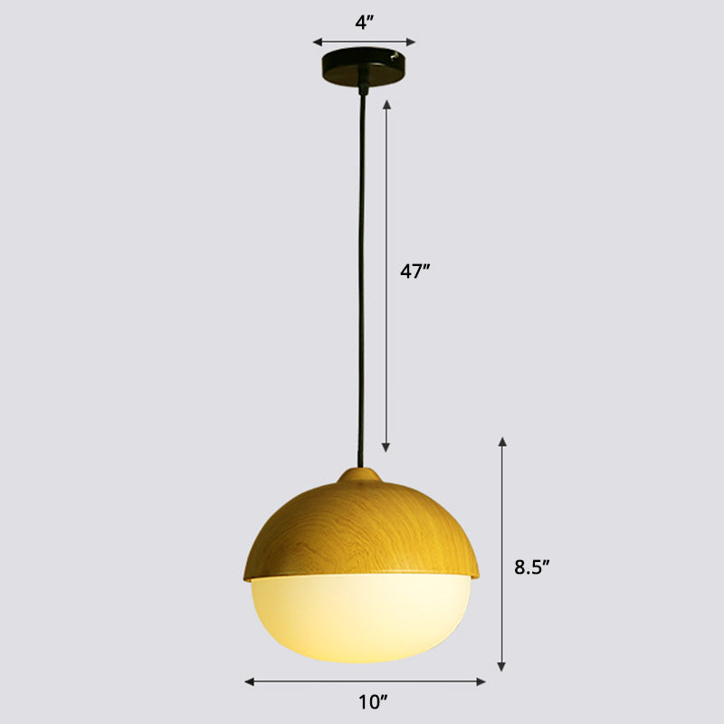 Beige Taavita Pendant 1 Head Light Simple Style Wooden Ceiling Hanging for Restaurant