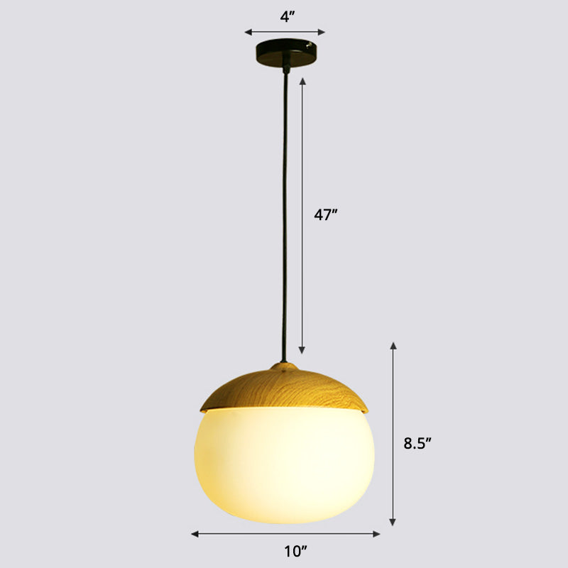 Beige Taavita Pendant 1 Head Light Simple Style Wooden Ceiling Hanging for Restaurant