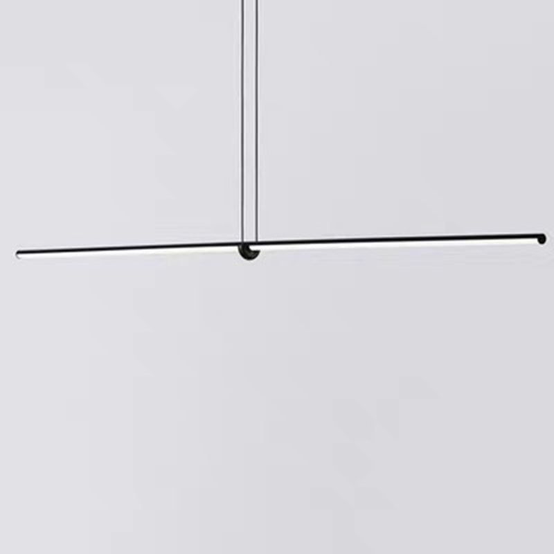 Taavita Metallic Line Art Pendant Ceiling Light in Black - LED Dining Room Island Light