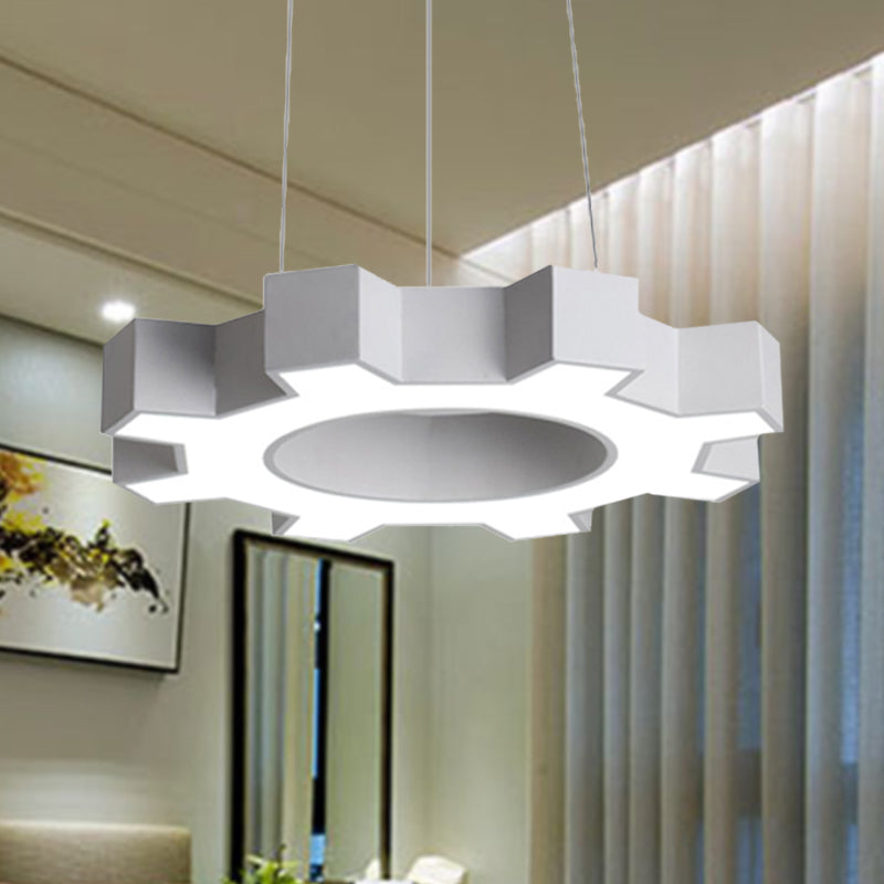 Taavita High-Speed Form Pendant Lamp Modern Metal LED in White/Black Hanging Ceiling Light for Gym with White/Warm Light