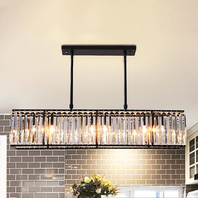 Taavita Rectangle - Crystal Pendant Chandelier 3 Heads Hanging Ceiling Lights in Bronze