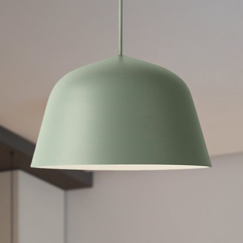 Nordic Style Dome Shade Hanging Ceiling Light 10"/16" Dia 1 Light Metal Pendant Lamp in Black/Green for Bedroom Clearhalo 'Ceiling Lights' 'Modern Pendants' 'Modern' 'Pendant Lights' 'Pendants' Lighting' 161267