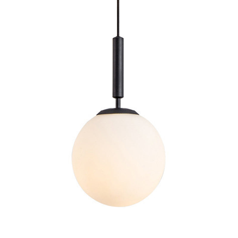 Globe Hanging Ceiling Light Modern White Glass Pendant Lamp for Bedroom White Clearhalo 'Ceiling Lights' 'Glass shade' 'Glass' 'Modern Pendants' 'Modern' 'Pendant Lights' 'Pendants' Lighting' 2548913