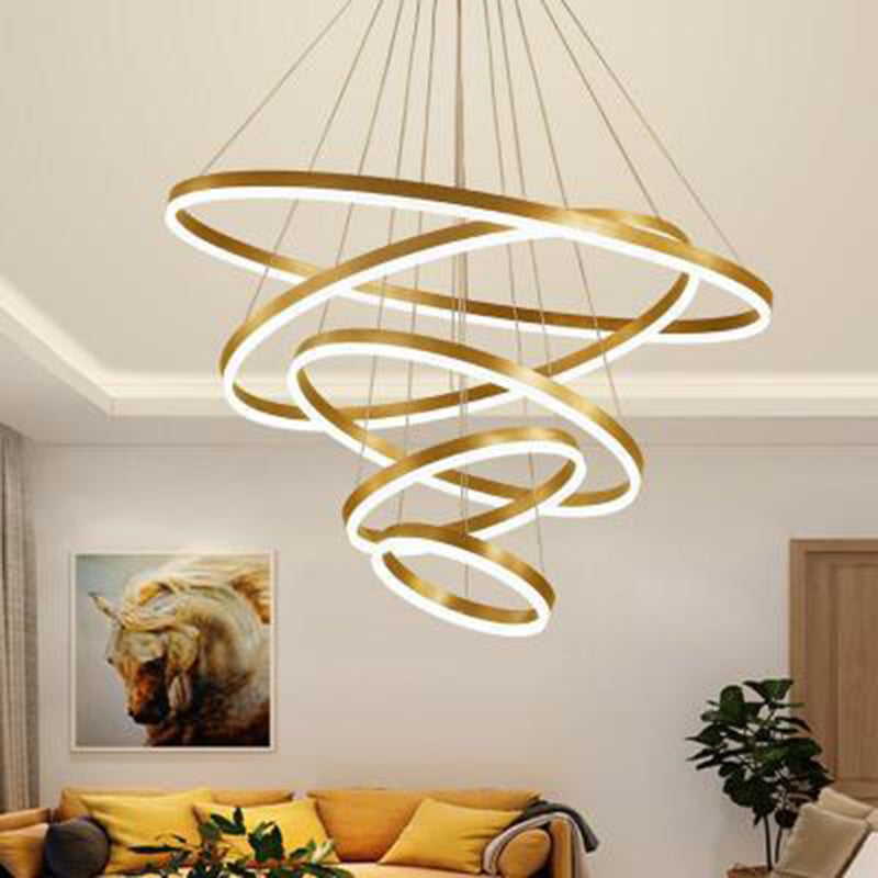 LED Acrylic Pendant Chandelier Minimalist Orbicular Living Room Suspension Light Clearhalo 'Ceiling Lights' 'Chandeliers' 'Modern Chandeliers' 'Modern' Lighting' 2552807