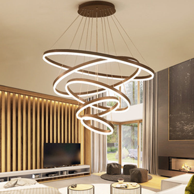 LED Acrylic Pendant Chandelier Minimalist Orbicular Living Room Suspension Light Clearhalo 'Ceiling Lights' 'Chandeliers' 'Modern Chandeliers' 'Modern' Lighting' 2552805