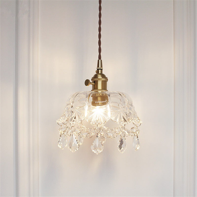 Modern Style Gold Crystal Pendant Ceiling Light - Taavita Bowl Pendant with 1 Light