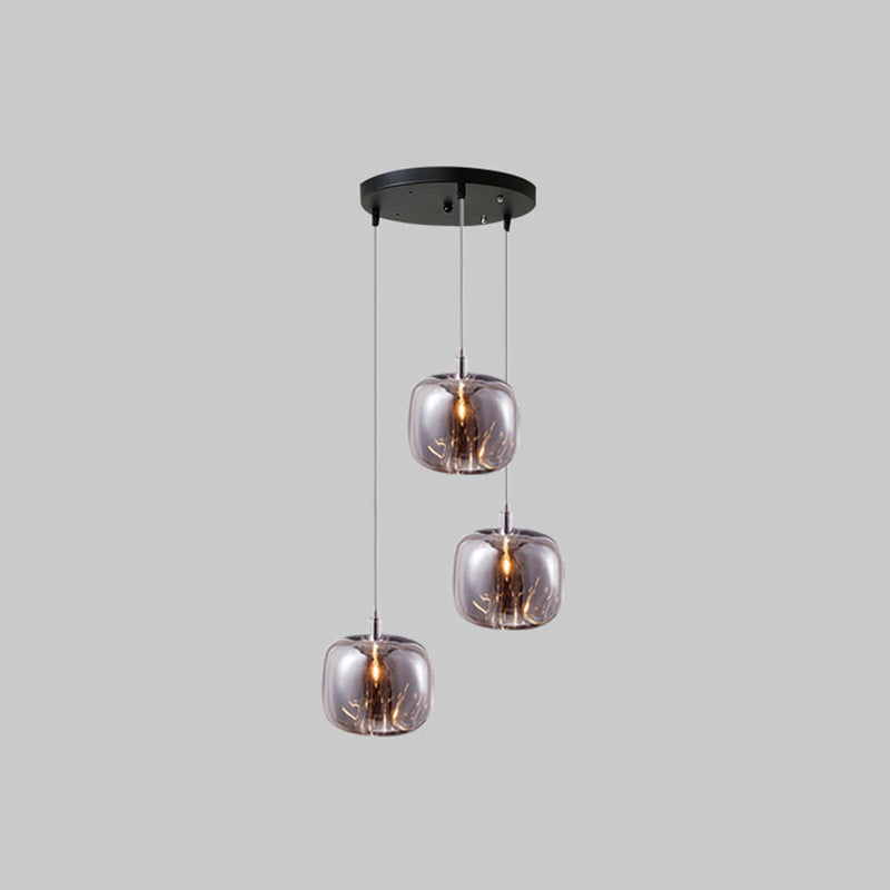 Postmodern Blown Glass Shade Ceiling Hanging Pendant Commercial Store LED Pendant Light 1 Smoke Gray Clearhalo 'Ceiling Lights' 'Modern Pendants' 'Modern' 'Pendant Lights' 'Pendants' Lighting' 2554828