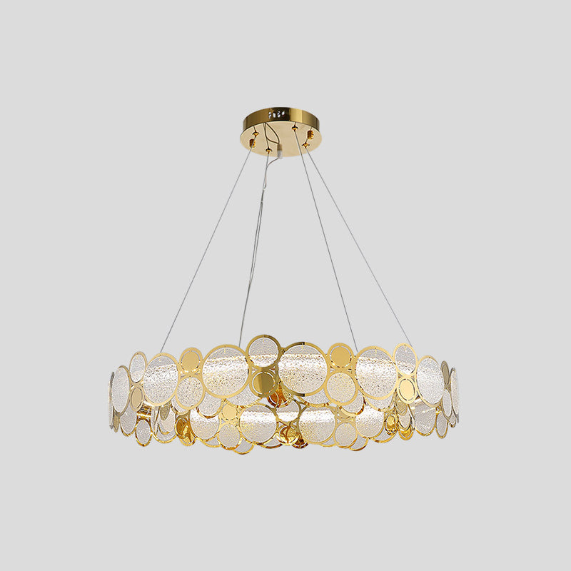 Large Crystal Bedroom Pendant Ceiling Lights Brass Finish Metal Light Fixture with Glass Shade Brass 36.5" White Clearhalo 'Ceiling Lights' 'Glass shade' 'Glass' 'Modern Pendants' 'Modern' 'Pendant Lights' 'Pendants' Lighting' 2554839