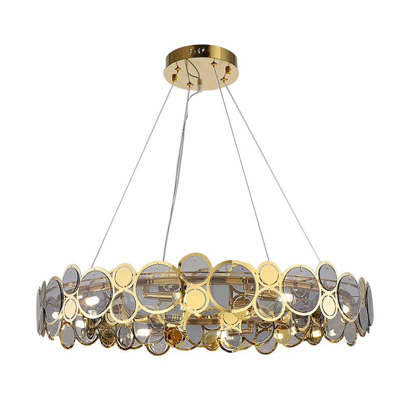 Transforming Crystal Bedroom - Pendant Ceiling Lights Brass - Metal Light with Glass Shade and Modern Elegance